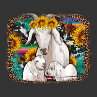 goat family with sunflowers western serape turquoise background | Teevron