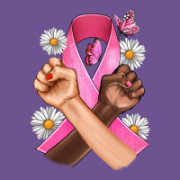Breast Cancer Fist Daisy Butterfly Vintage Tee | Teevron