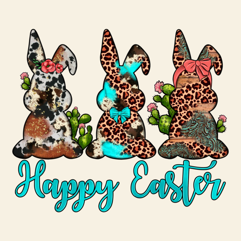 Happy Easter Leopard Cowhide Turquoise Cactus Bunny's Vintage Tee by JahusDesignShop | Teevron