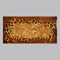 Wooden Leopard Glitter  License Plate Template Long Sleeve Tee | Teevron