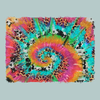 Tie Dye Leopard Cowhide Glitter Background Heavy Core Tee | Teevron