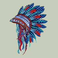 Indian Headdress With American Flag Long Sleeve Tee | Teevron