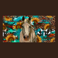 Horse With Sunflowers Aztec And Cowhide Heavy Core Tee | Teevron