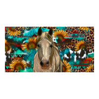 Horse With Sunflowers Aztec And Cowhide | Teevron