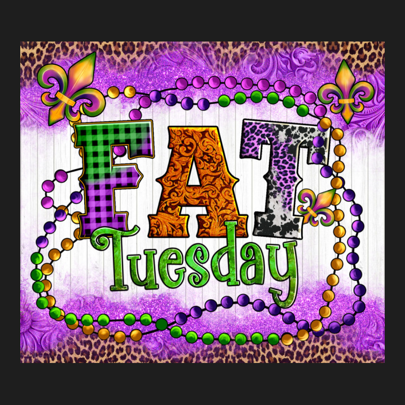 Fat Tuesday Fleur De Lis And Mardi Gras Beads Classic Tee by Artiststas | Teevron