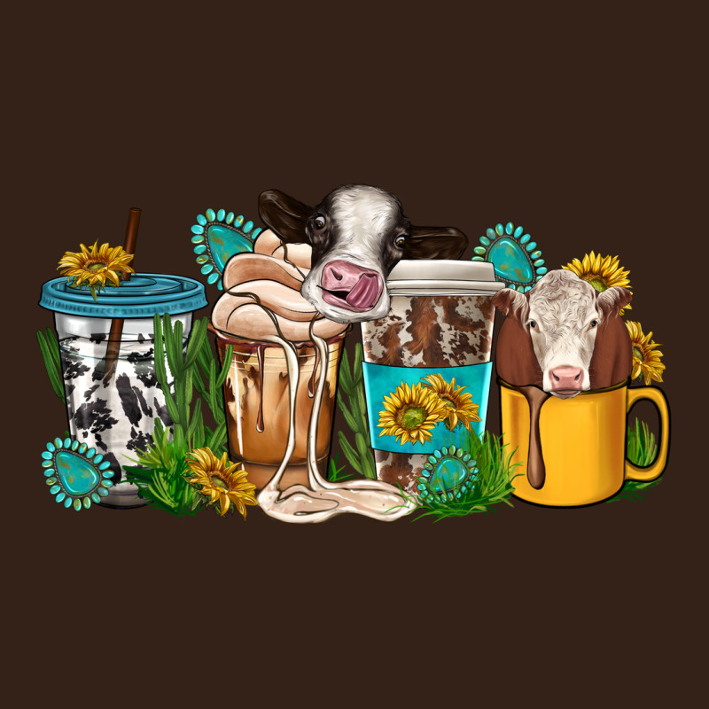 Western Cow Coffee Cup Heavy Core Tee by texasbilliewilder | Teevron