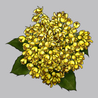Oregon Grape Flower Illustrations Long Sleeve Tee | Teevron