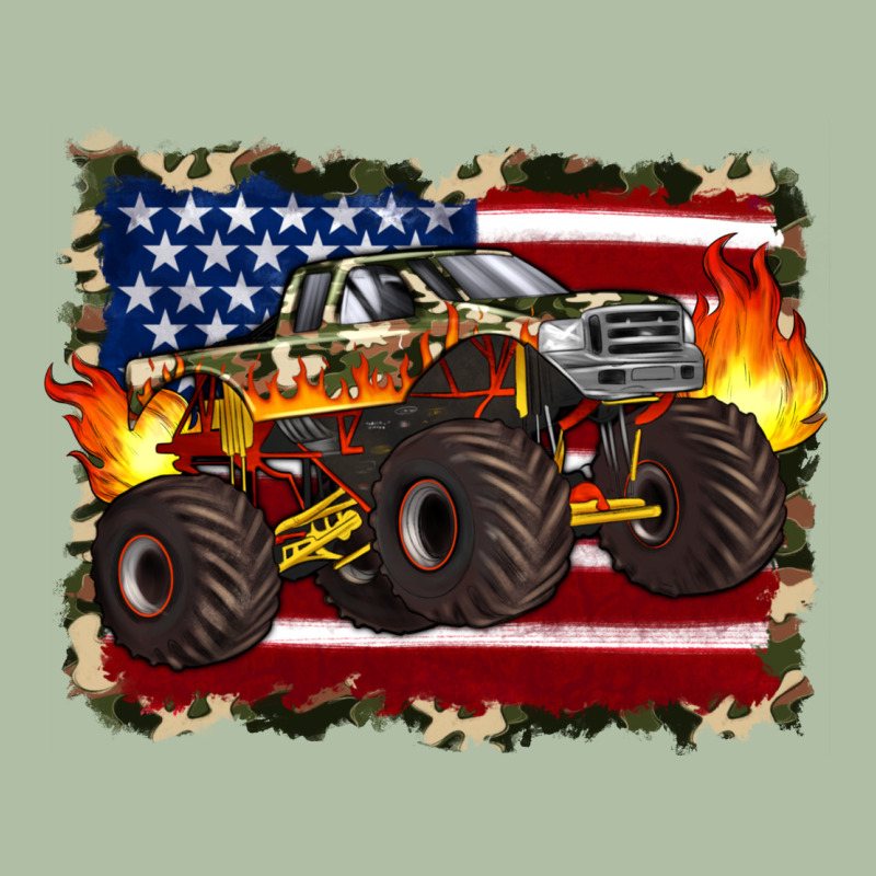American Flag Monster Truck Urban Heavy Tee by Artiststas | Teevron
