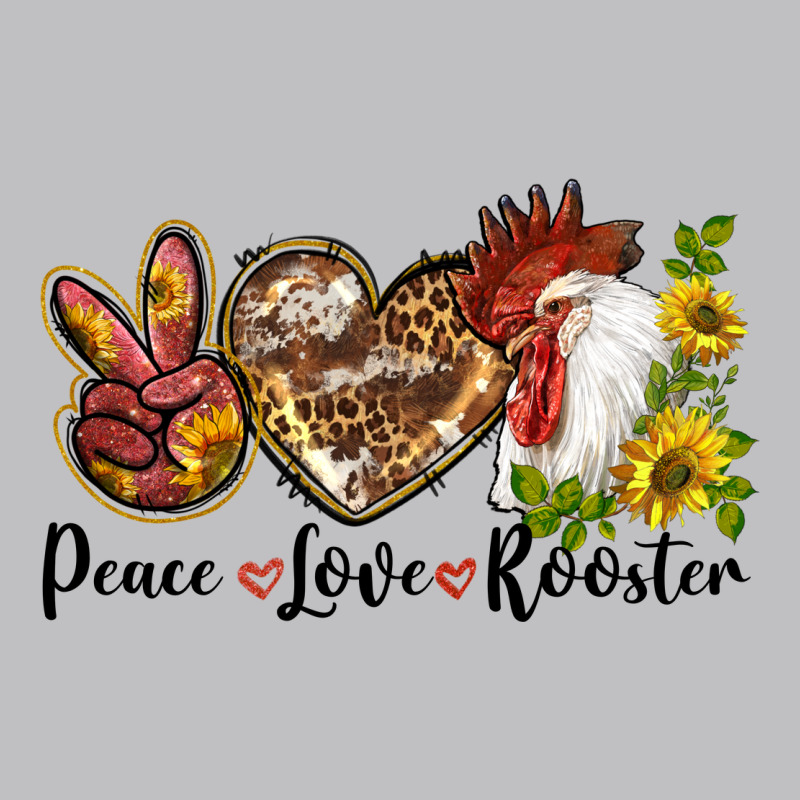 Peace Love Rooster With Sunflowers Long Sleeve Tee by LillyAllenDesigns | Teevron