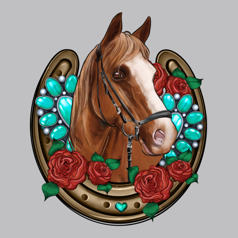 Western Horseshoe Horse Roses Gemstone Classic Tee by Artiststas | Teevron