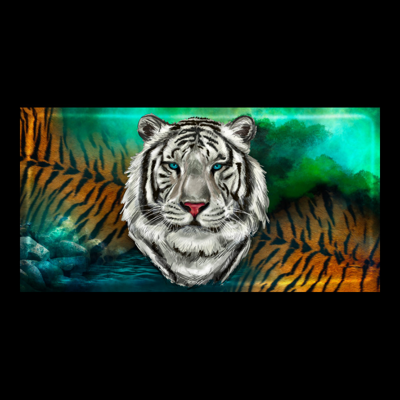 White Tiger Forest License Plate Heavy Core Tee by RanaPortraitStore | Teevron