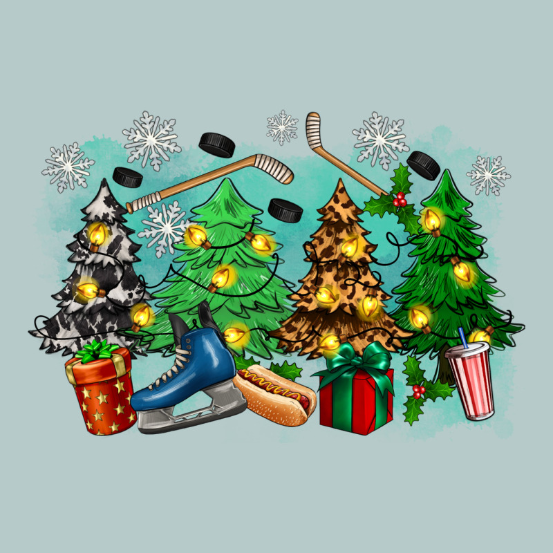 Christmas Trees With Hockey Heavy Core Tee by Zillion Design Studio | Teevron