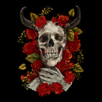 Bull Human Skull With Roses Premium Tee | Teevron