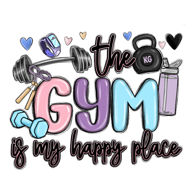 The Gym Is My Happy Place Ladies Tee by MaliasSmallBusiness | Teevron