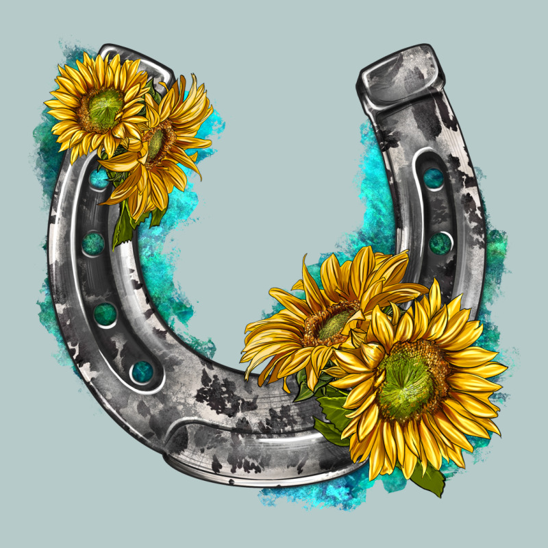Horseshoe Cowhide And Sunflowers Heavy Core Tee by texasbilliewilder | Teevron