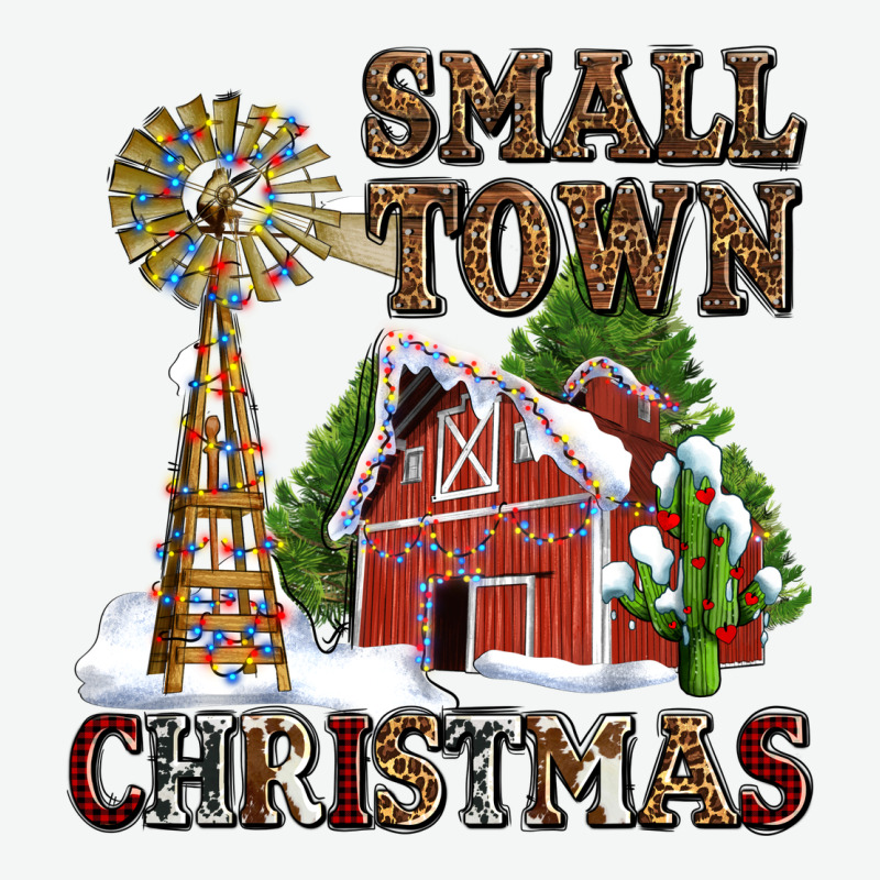 Small Town Christmas With Barn And Cactus Urban Heavy Tee by AdoDesignShop | Teevron