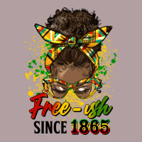Free Ish Since 1865 Afro Messy Bun Vintage Hoodie | Teevron