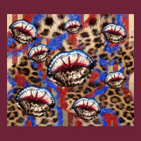 American Flag Lips Leopard Long Sleeve Tee | Teevron