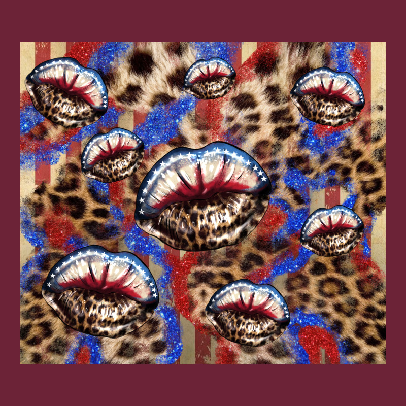 American Flag Lips Leopard Long Sleeve Tee by NancyCooperArtShop | Teevron
