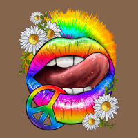 Rainbow Lips With Daisies Premium Tee | Teevron