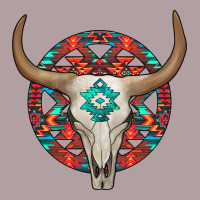 Turquoise Aztec Bullskull Vintage Hoodie | Teevron