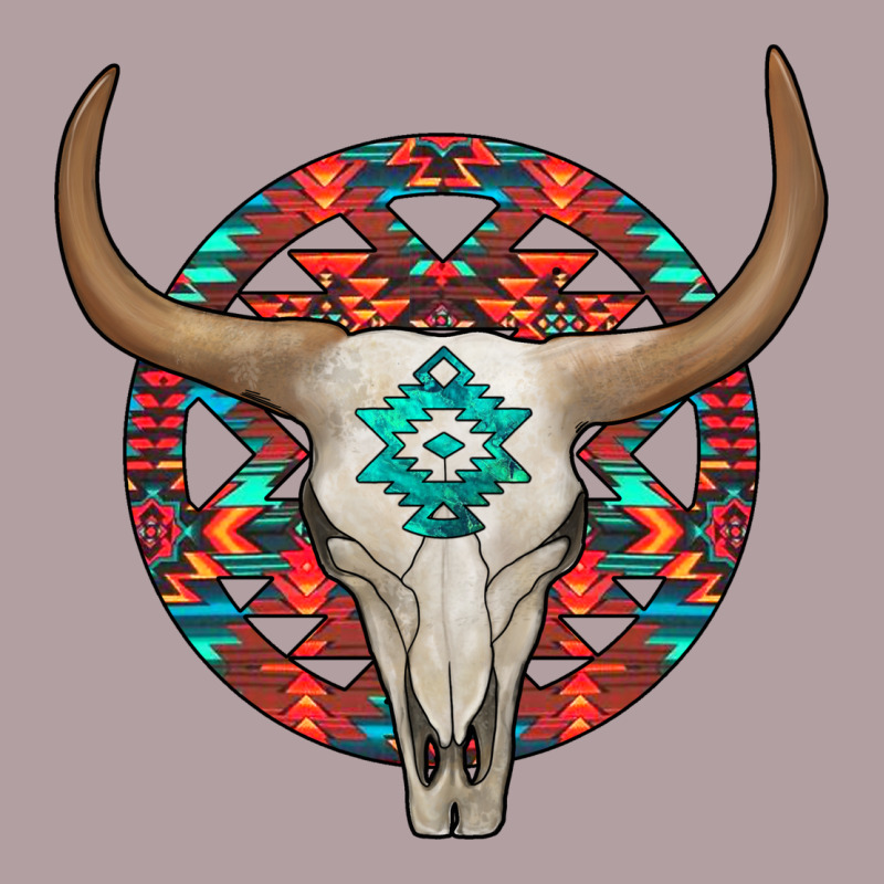 Turquoise Aztec Bullskull Vintage Hoodie by JahusDesignShop | Teevron