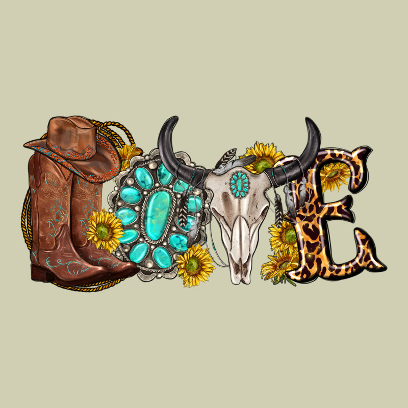 Western Love Bull Skull With Gemstone And Sunflowe Heavy Core Tee by texasbilliewilder | Teevron