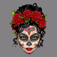 Mexican Sugar Skull Messy Bun Woman Heavyweight Hoodie | Teevron