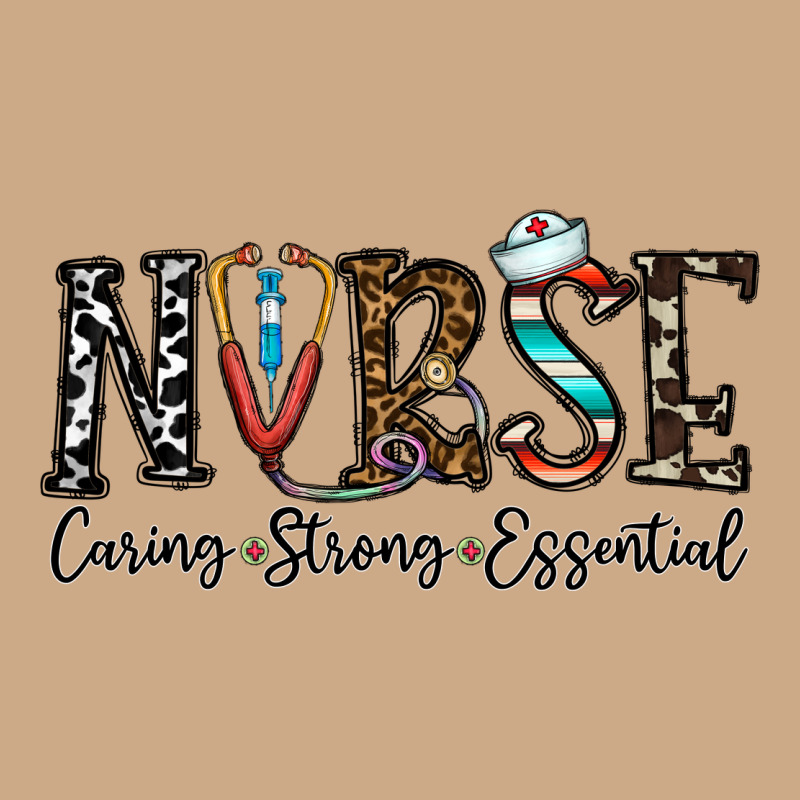 Nurse Caring Strong Essential Vintage Hoodie by CowhideDigitalArt | Teevron