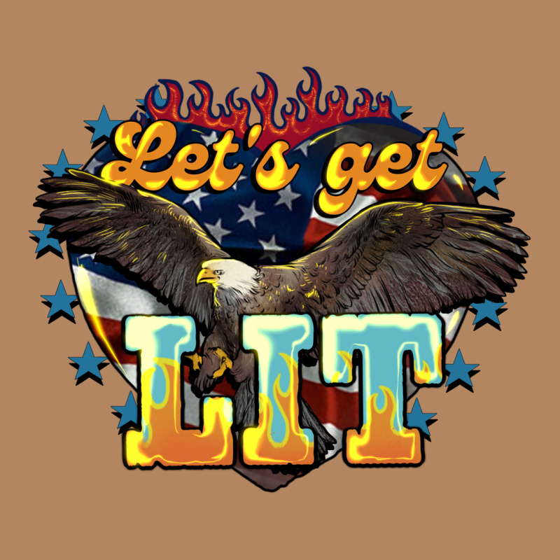 Lets Get Lit America Eagle Long Sleeve Tee by NancyCooperArtShop | Teevron