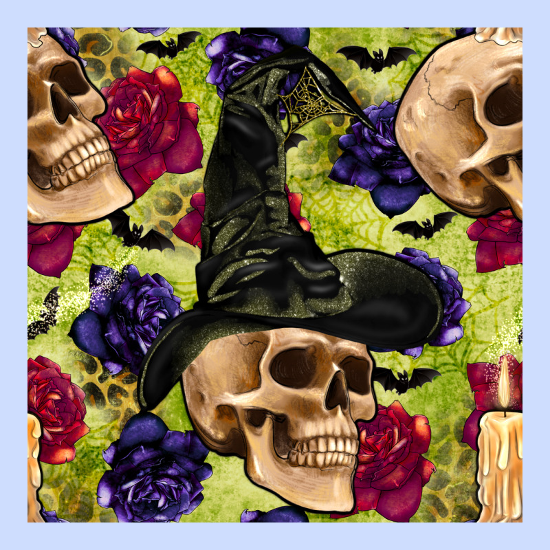 Halloween Witch Skull Seamless Pattern Urban Heavy Tee by BundleAndBundleShop | Teevron