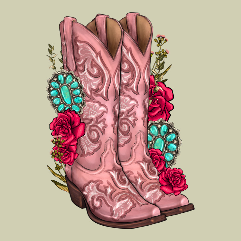 Floral Cowgirl Boots Heavy Core Tee by texasbilliewilder | Teevron