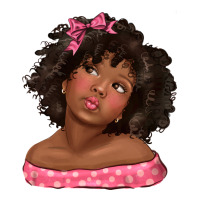 Afro Black Girlchild Kiss With Bow Premium Tee | Teevron
