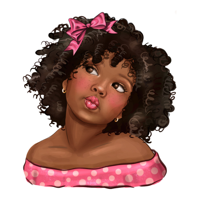 Afro Black Girlchild Kiss With Bow Premium Tee by texasbilliewilder | Teevron