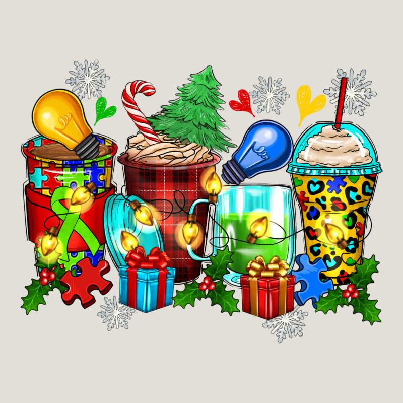 Autism Christmas Coffee Cups Heavy Core Tee by Zillion Design Studio | Teevron