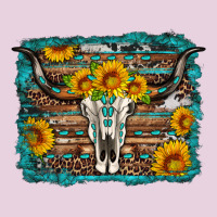 Longhorn Bull Skull Western Turquoise Background Classic Tee | Teevron