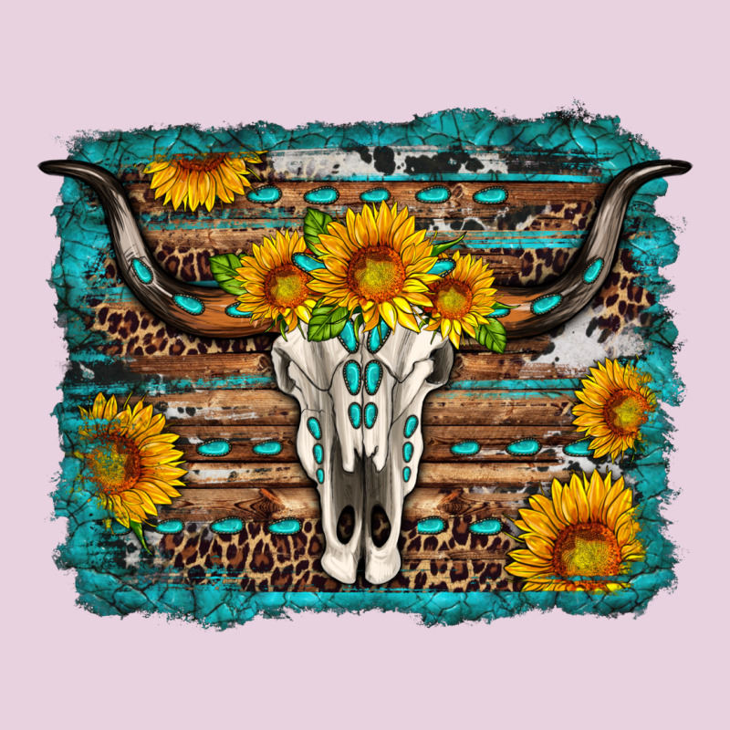 Longhorn Bull Skull Western Turquoise Background Classic Tee by Artiststas | Teevron
