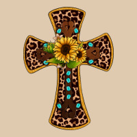 Leopard Gemstone Sunflower Cross Heavyweight Sweatshirt | Teevron