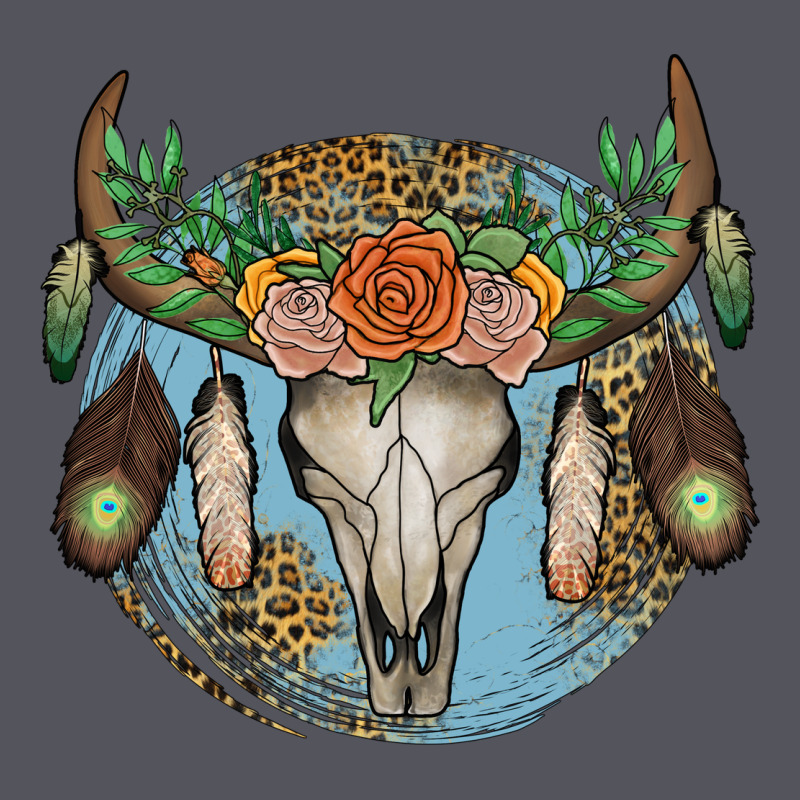 Floral Feather Bull Skull Vintage Hoodie by JahusDesignShop | Teevron