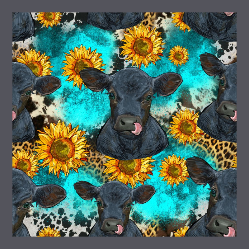 Black Angus And Sunflowers Seamless Pattern Vintage Hoodie by HRA Design Shop | Teevron