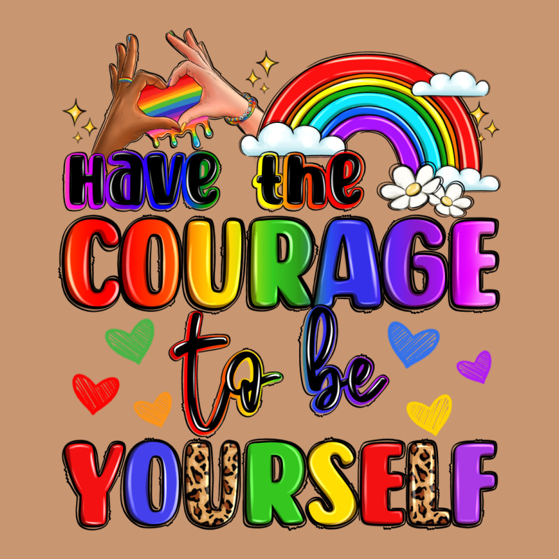 Courage To Be Yourself Rainbow Message Heavyweight Hoodie by LillyAllenDesigns | Teevron