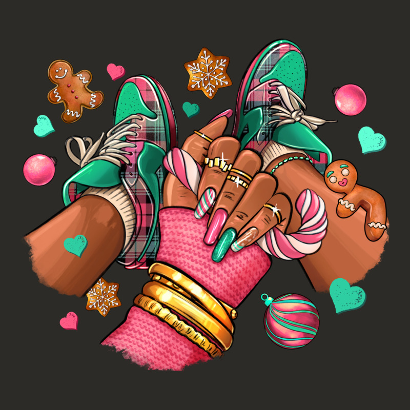 Pink Christmas Black Girl Sneakers Heavy Core Tee by RanaPortraitStore | Teevron