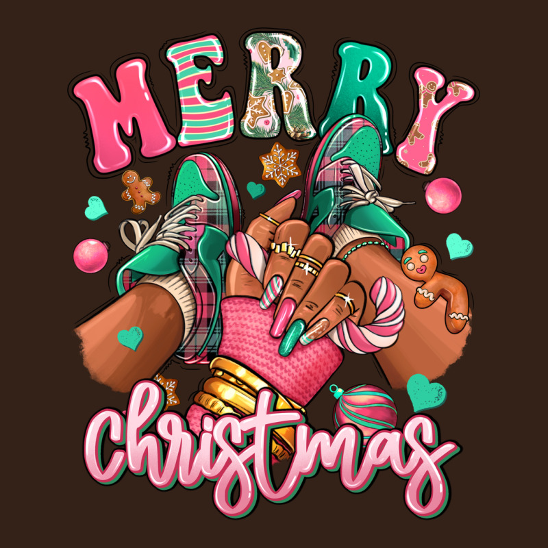 Pink Merry Christmas Black Girl Sneakers Heavy Core Tee by RanaPortraitStore | Teevron