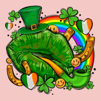St Patricks Lips With Horseshoe Rainbow And Shamrocks Urban Heavy Tee | Teevron