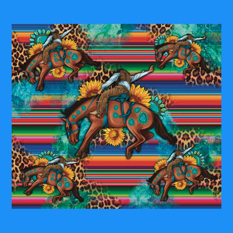 Bucking Bronco Serape Turquoise Classic Tee by Artiststas | Teevron