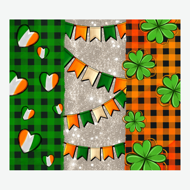 Irish Flag With Shamrocks And Heart Urban Heavy Tee by AdoDesignShop | Teevron