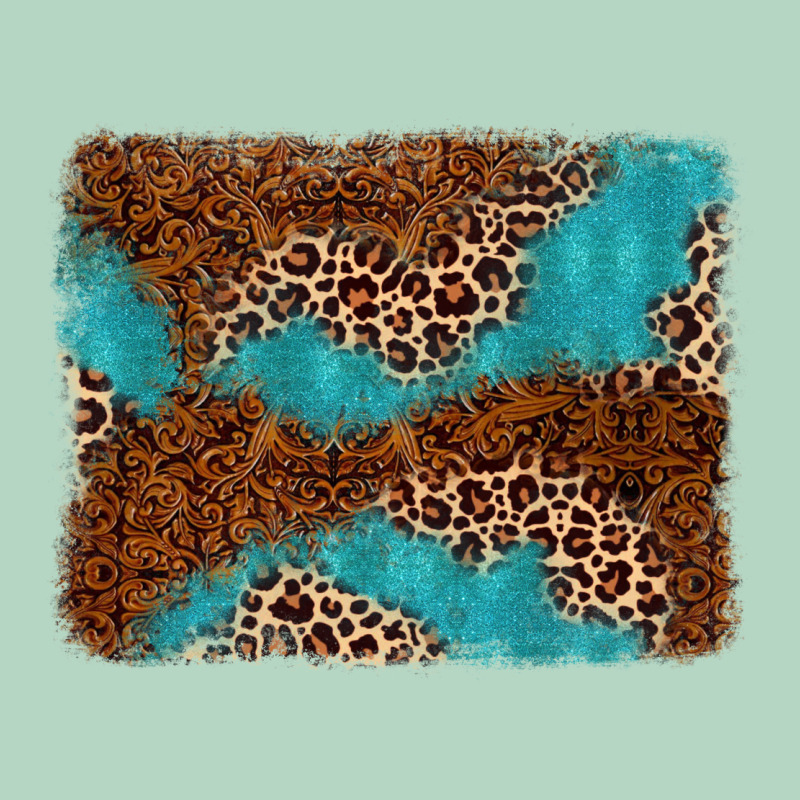 Turquoise Glitter Leopard Background Classic Tee by AdoDesignShop | Teevron