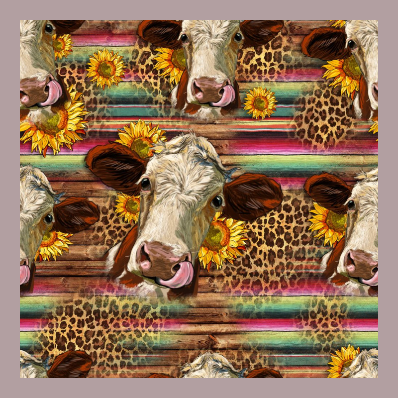 Western Hereford Cattle Seamless Pattern Vintage Hoodie by HRA Design Shop | Teevron