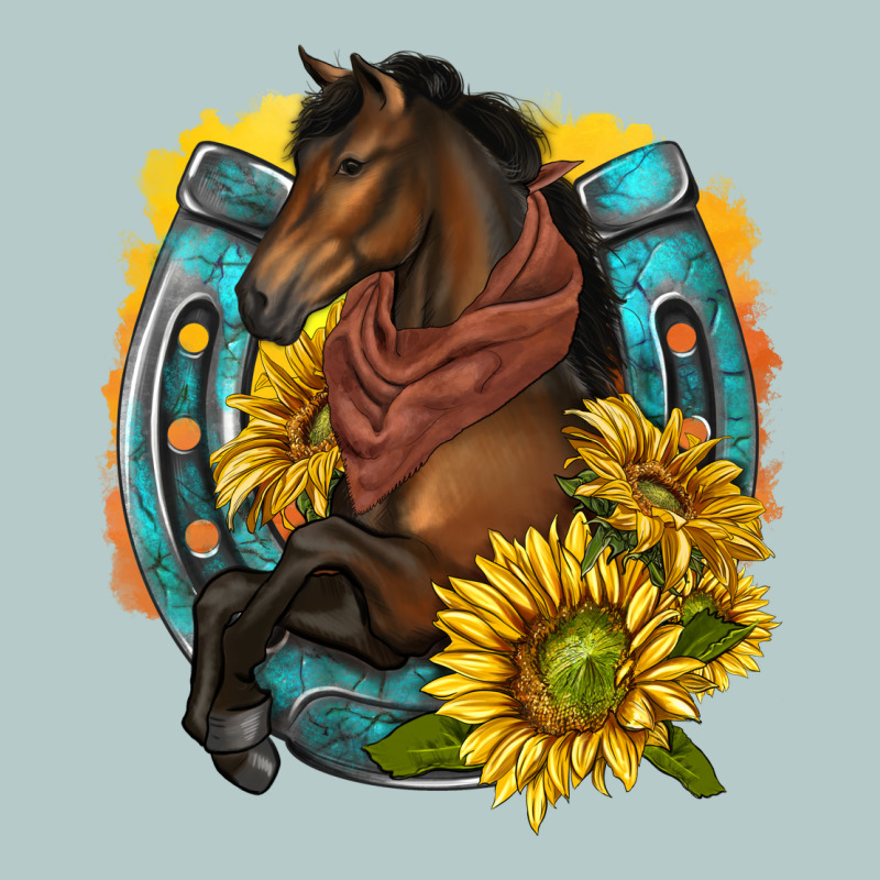 Western Horse With Horseshoe Heavy Core Tee by texasbilliewilder | Teevron
