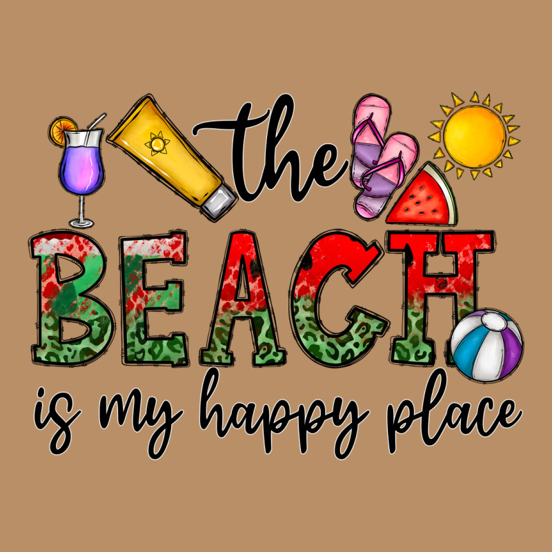 The Beach Is My Happy Place Vintage Hoodie by CowhideDigitalArt | Teevron